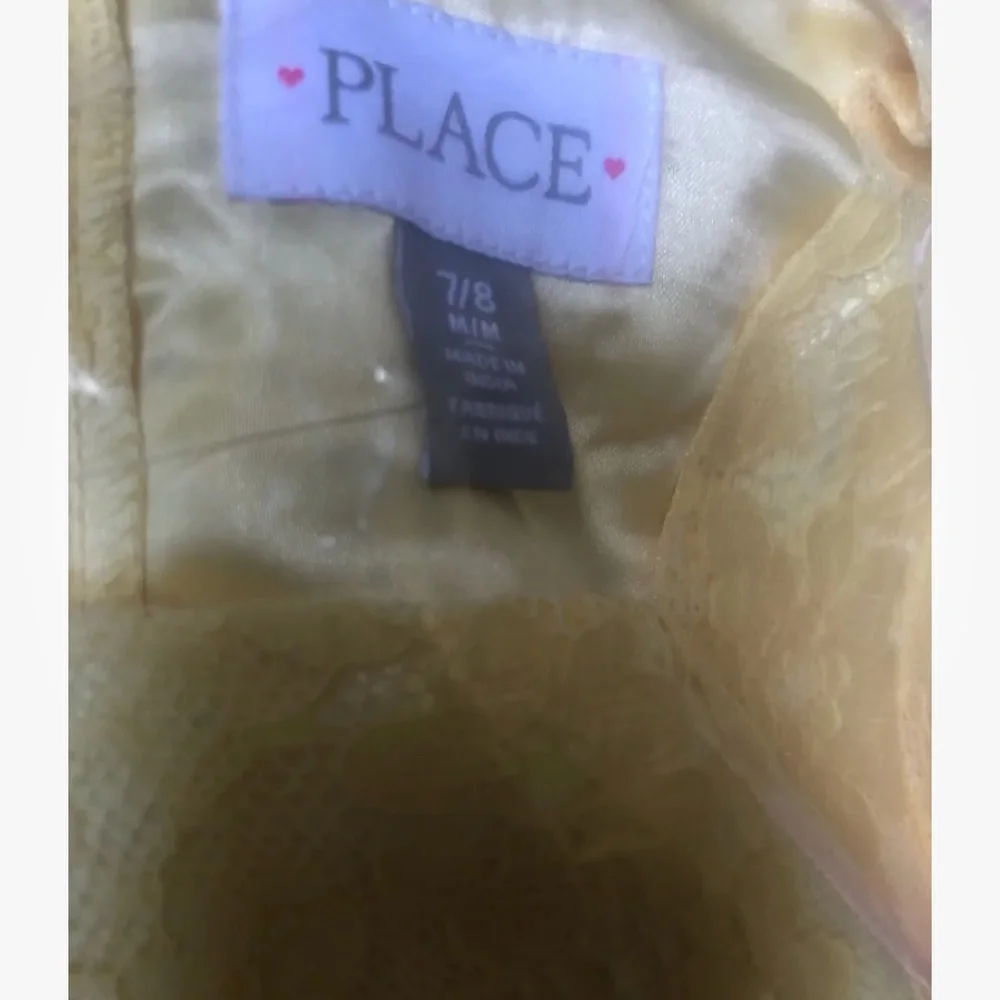 The Children’s Place Girls Yellow Lace Square Neck Shift Dress Size Medium (7-8)